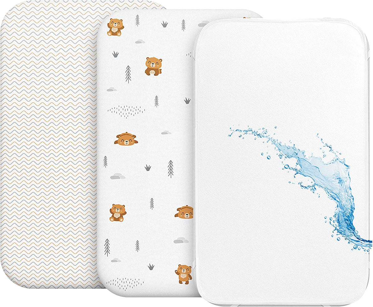 Lot de 2 draps-housses pour poussette - 82 x 41 cm - En mousseline de coton pur doux - Avec 4 bavoirs - Pour bébé Lot de 2 draps-housses pour poussette - 82 x 41 cm - En mousseline de coton pur doux - Avec 4 bavoirs - Pour bébé