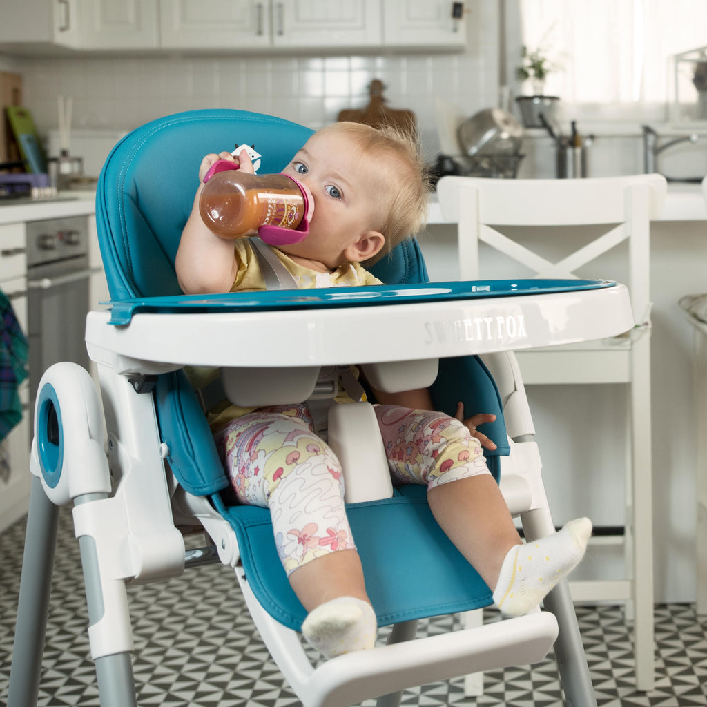 Chaise haute bébé évolutive avec arche